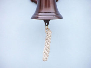 Antique Copper Hanging Ship Wheel Bell 7"