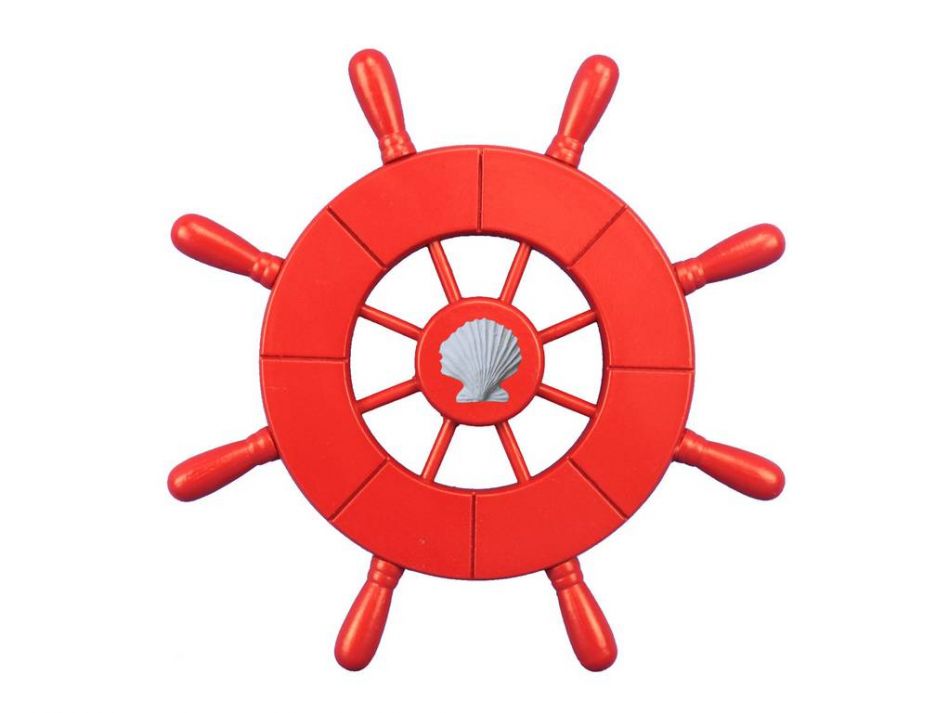 Dark Blue Decorative Ship Wheel With Starfish 9