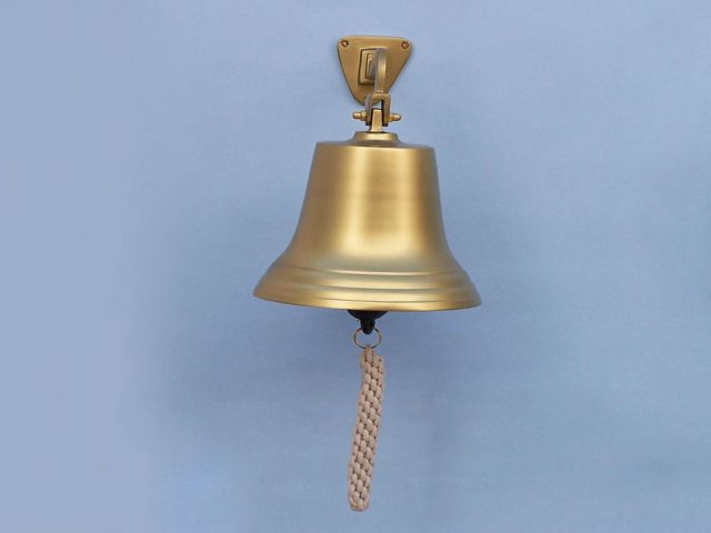 Antique Brass Hanging Ship's Bell 15"