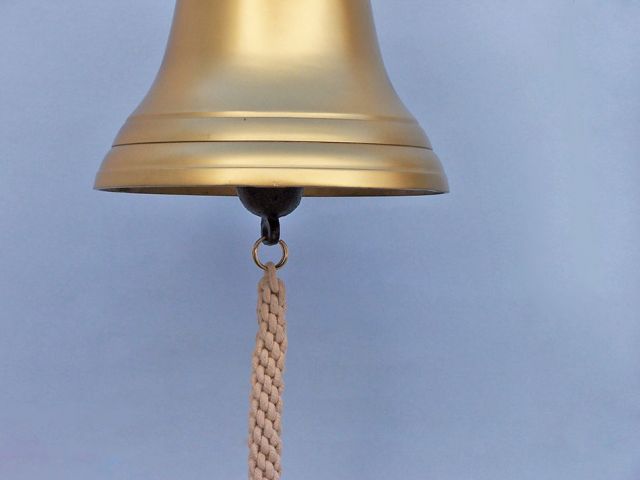 Antique Brass Hanging Ship's Bell 18"