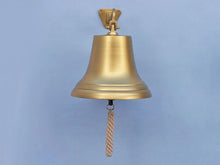 Load image into Gallery viewer, Antique Brass Hanging Ship&#39;s Bell 18&quot;