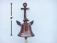 Load image into Gallery viewer, Antique Copper Hanging Anchor Bell 8&quot;&quot;