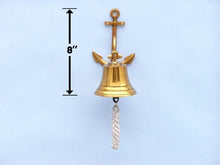 Load image into Gallery viewer, Brass Plated Hanging Anchor Bell 8&quot;