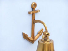 Load image into Gallery viewer, Brass Plated Hanging Anchor Bell 8&quot;