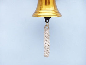 Brass Plated Hanging Anchor Bell 8"