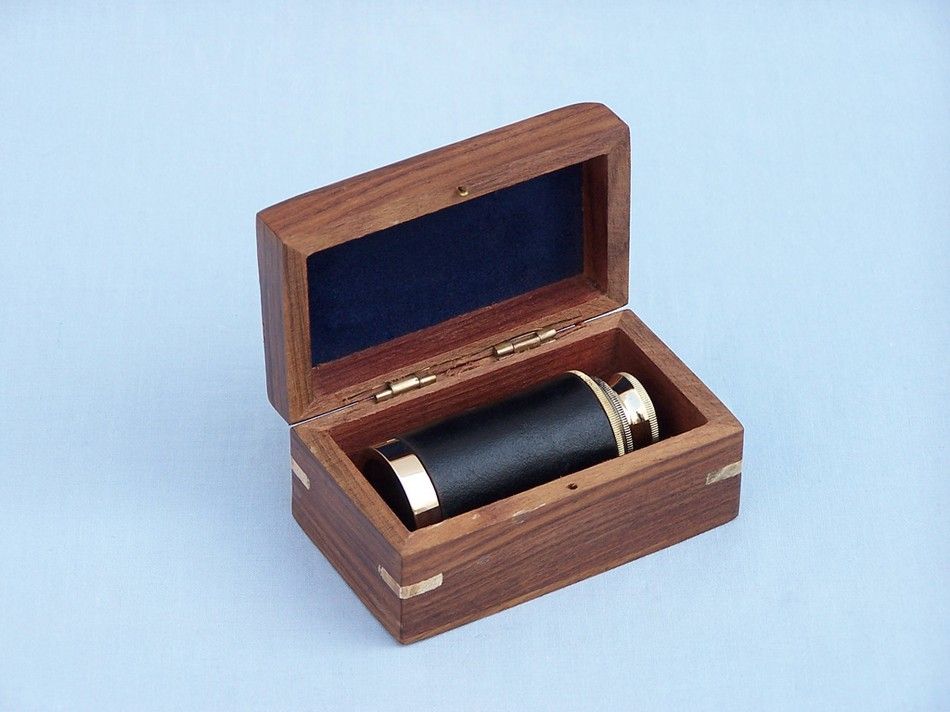 Solid Brass with Leather Spyglass 6"
