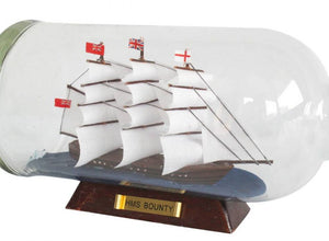 HMS Bounty Model Ship in a Glass Bottle 11"