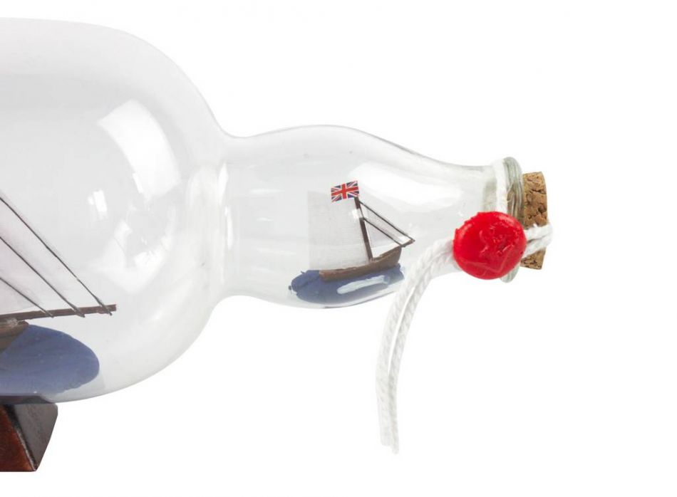 HMS Bounty Model Ship in a Glass Bottle 11"