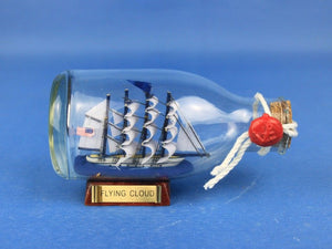 Flying Cloud Model Ship in a Glass Bottle 5""
