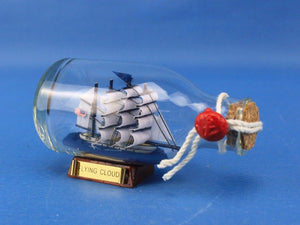Flying Cloud Model Ship in a Glass Bottle 5""