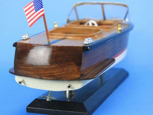 Wooden Chris Craft Runabout Model Speedboat 14""