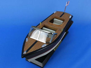 Wooden Chris Craft Runabout Model Speedboat 14""