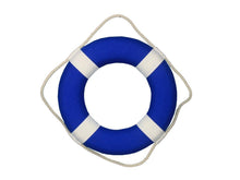 Load image into Gallery viewer, Vibrant Blue Decorative Lifering with White Bands 15&quot;&quot;