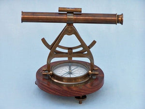 Antique Brass Alidade Compass 14""