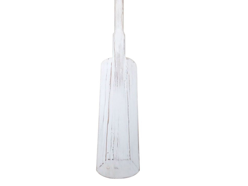 Wooden Rustic Whitewashed Marblehead Squared Decorative Rowing Boat Oar 62"" with Hooks