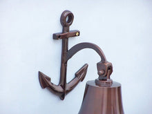 Load image into Gallery viewer, Antique Copper Hanging Anchor Bell 10&quot;