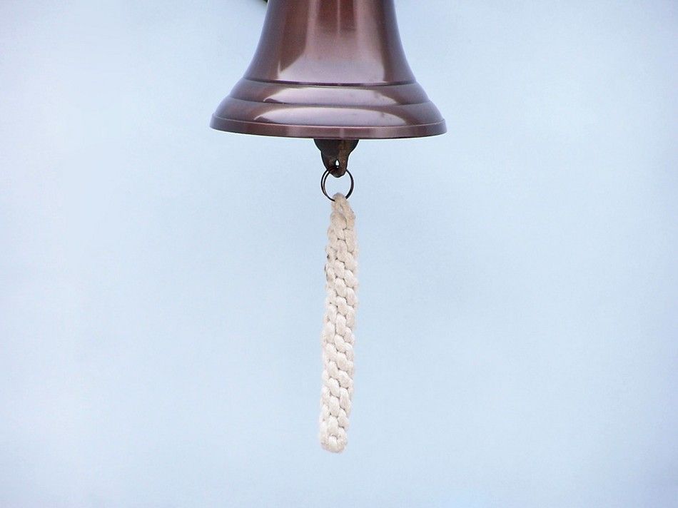 Antique Copper Hanging Anchor Bell 10"