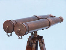 Load image into Gallery viewer, Floor Standing Admiral&#39;s Antique Copper Binoculars 62&quot;