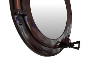 Antique Copper Decorative Ship Porthole Mirror 12''