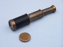Load image into Gallery viewer, Deluxe Class Scout&#39;s Antique Brass Leather Spyglass Telescope 7&quot;&quot; with Rosewood Box