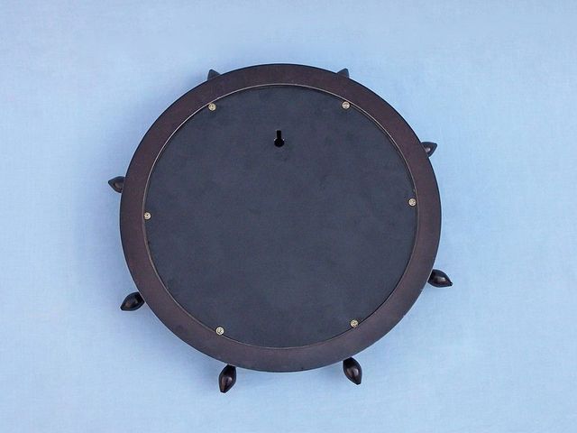 Antique Copper Ship Wheel Clock 15"