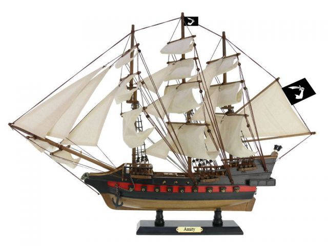 Wooden Thomas Tew's Amity White Sails Limited Model Pirate Ship 26''