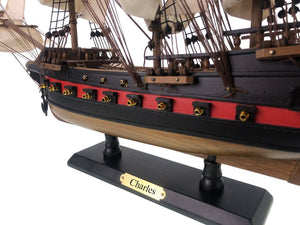 Wooden John Halsey's Charles White Sails Limited Model Pirate Ship 26"
