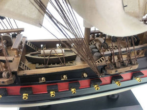 Wooden Blackbeard's Queen Anne's Revenge White Sails Limited Model Pirate Ship 26"