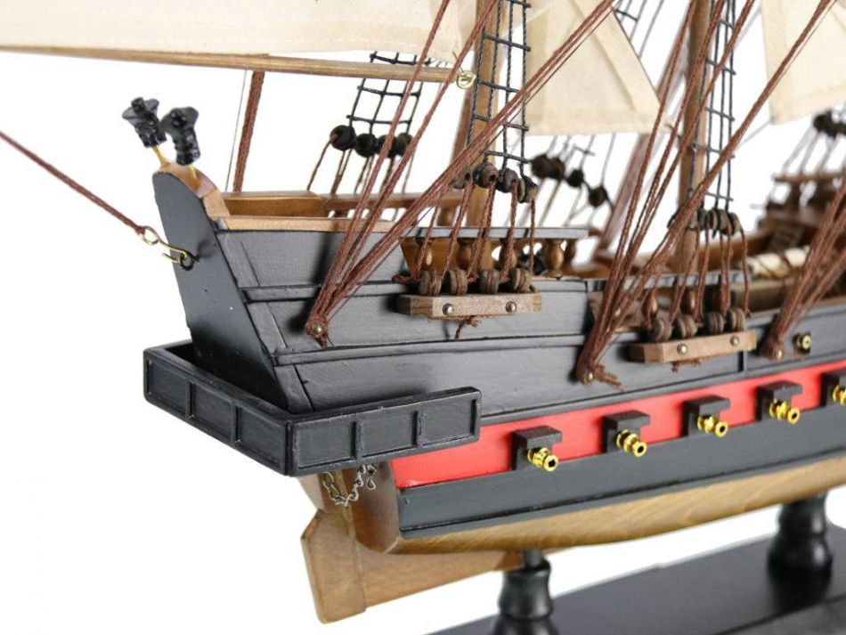Wooden Captain Kidd's Adventure Galley White Sails Limited Model Pirate Ship 26""
