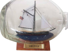 Load image into Gallery viewer, America Sailboat in a Glass Bottle 7&quot;&quot;