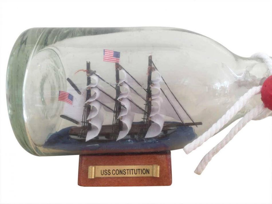 USS Constitution Model Ship in a Glass Bottle 5""