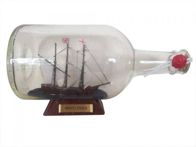 Mayflower Model Ship in a Glass Bottle  9
