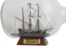 Load image into Gallery viewer, Mayflower Model Ship in a Glass Bottle  9&quot;&quot;