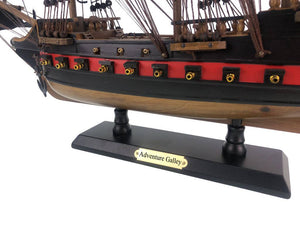 Wooden Captain Kidd's Adventure Galley Black Sails Limited Model Pirate Ship 26"
