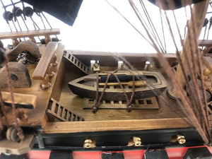 Wooden Captain Kidd's Black Falcon Black Sails Limited Model Pirate Ship 26"