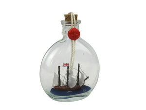 Mayflower Model Ship in a Glass Bottle 4"
